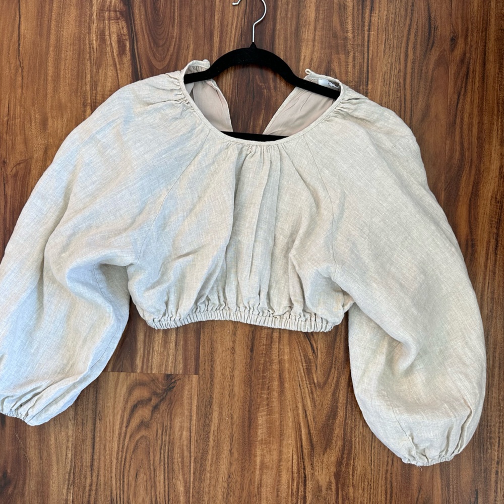 Never worn tan DISSH cinched crop top